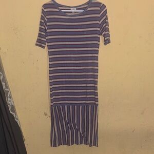 LuLaRoe Multicolor Striped Midi Dress